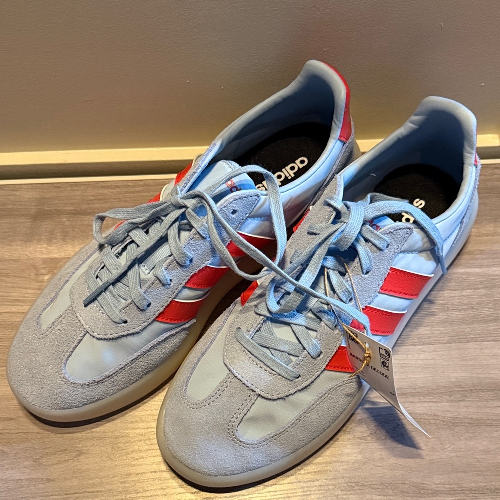 Adidas Light Blue and Red Sneakers